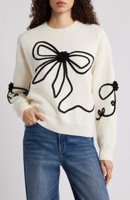 Petal & Pup Isiora 3D Embroidered Bow Sweater