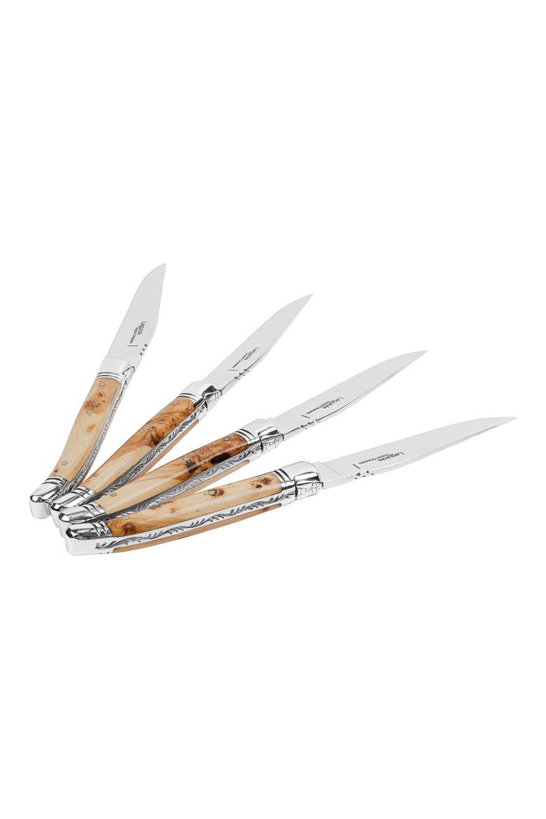 Set of 4 Laguiole Steak Knives, Alternate, color, WOOD