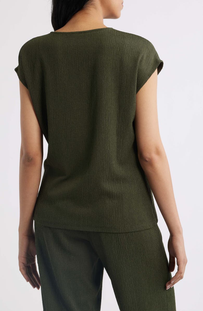 AK ANNE KLEIN Textured Keyhole Top, Alternate, color, Dark Bay Leaf