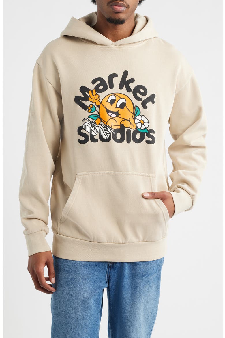 Chill In The Net Cotton Blend Graphic Hoodie, Main, color, NATURAL