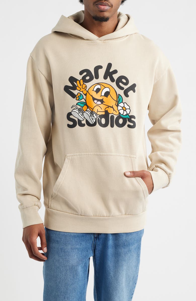 MARKET Chill In The Net Cotton Blend Graphic Hoodie, Main, color, Natural