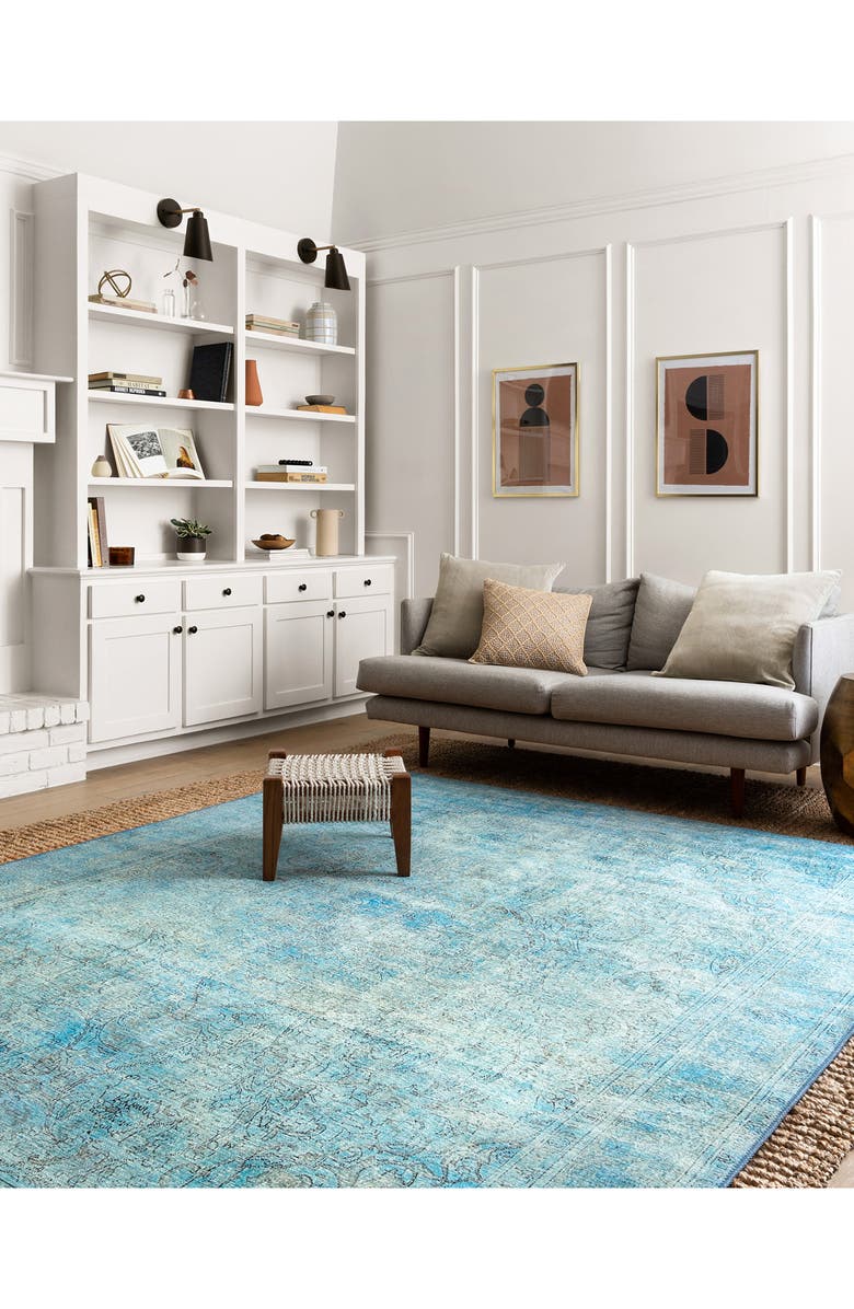 LOLOI Loren Rug - Aqua, Alternate, color, Aqua