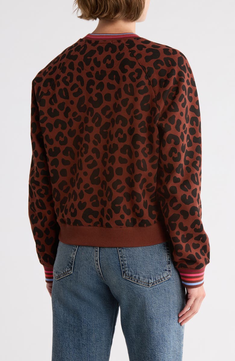 Marine Layer Anytime Leopard Print Sweatshirt, Alternate, color, 