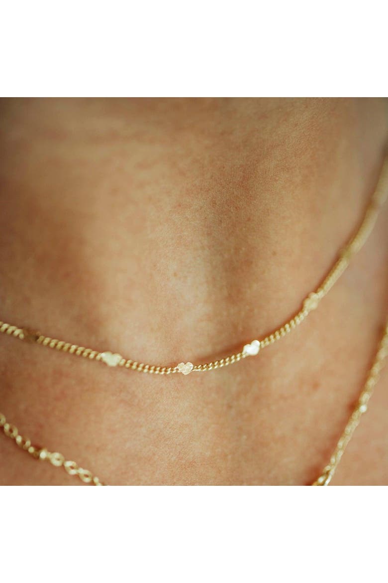 Dainty Heart Layering Chain, Alternate, color, Gold