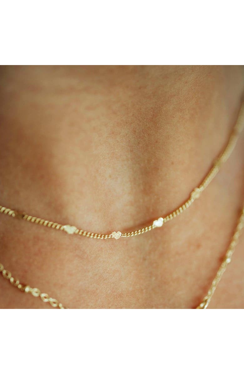 Ivy & Pearl Co. Dainty Heart Layering Chain, Alternate, color, Gold
