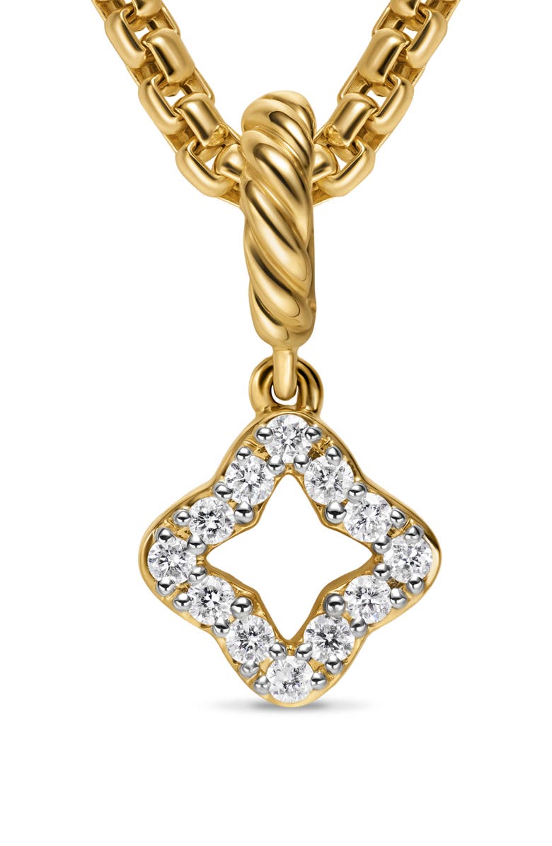 David Yurman Micro Pavé Quatrefoil Enhancer in 18K Yellow Gold with Diamonds, 7.4mm, Alternate, color, 18K Gold/ Diamond