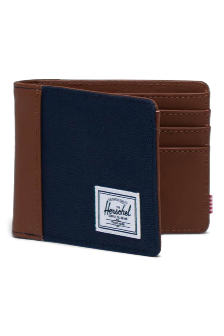 Hank RFID Bifold Wallet, Alternate, color, NAVY/TAN