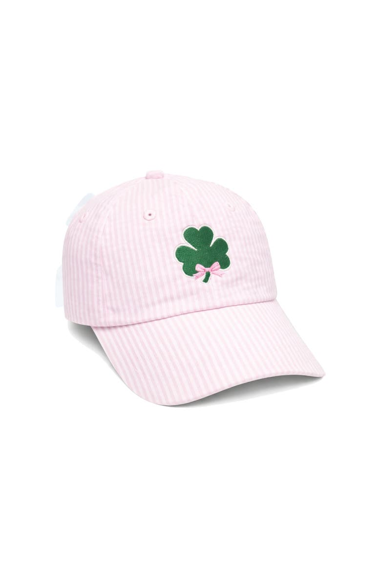 Shamrock Bow Baseball Hat, Main, color, Pink