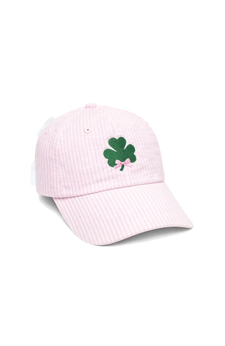 Bits & Bows Shamrock Bow Baseball Hat, Main, color, Pink
