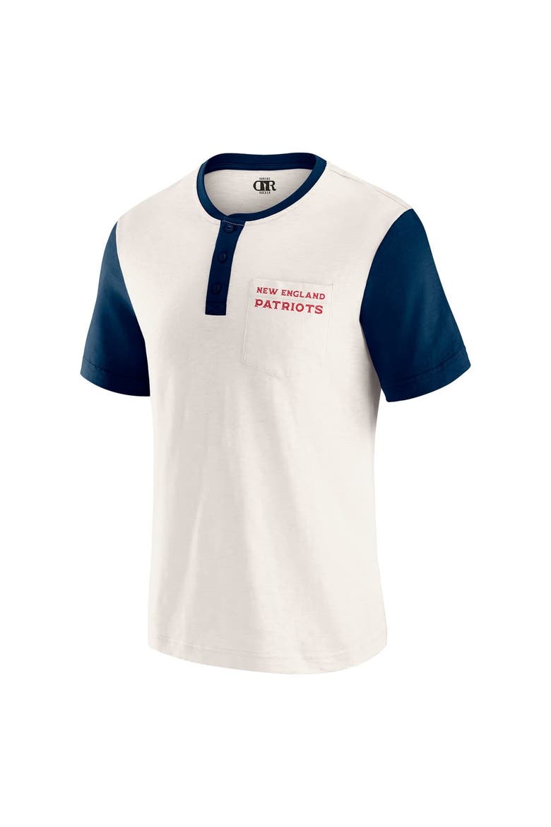 Men's Darius Rucker Collection by Fanatics Cream New England Patriots Henley Colorblock Slub Pocket T-Shirt, Alternate, color, Cream