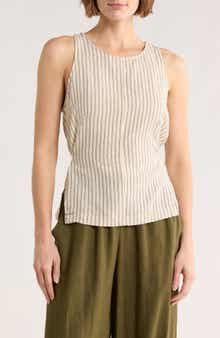 MAX STUDIO Pinstripe Tie Back Tank