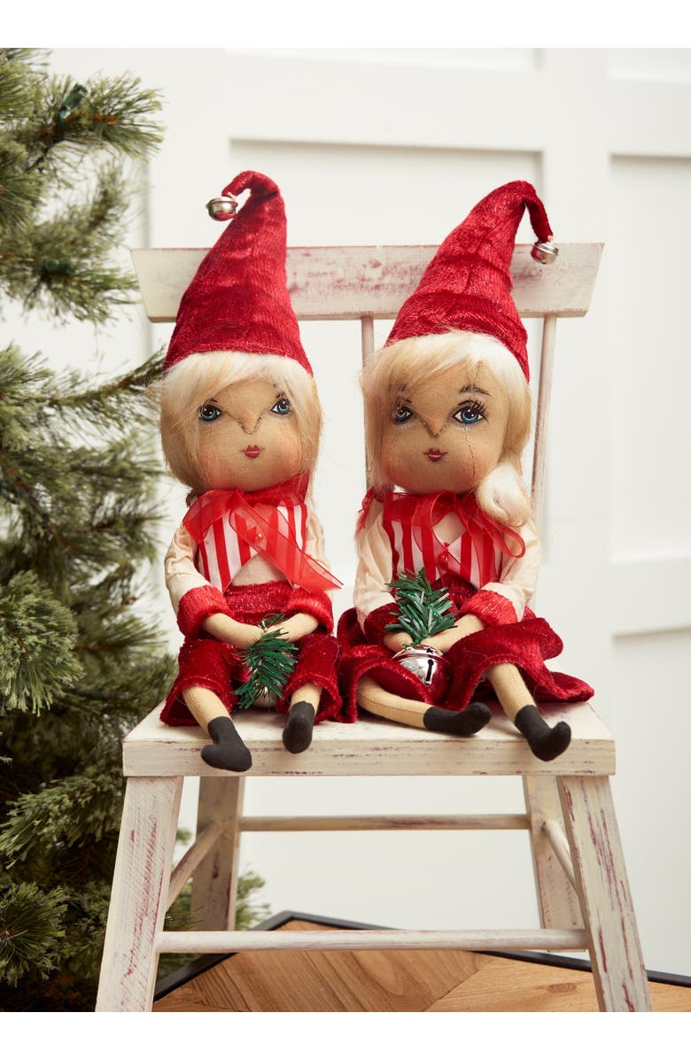 Gallerie II Kaitlin Girl Joe Spencer Gathered Traditions Christmas Art Doll Figure, Alternate, color, Red