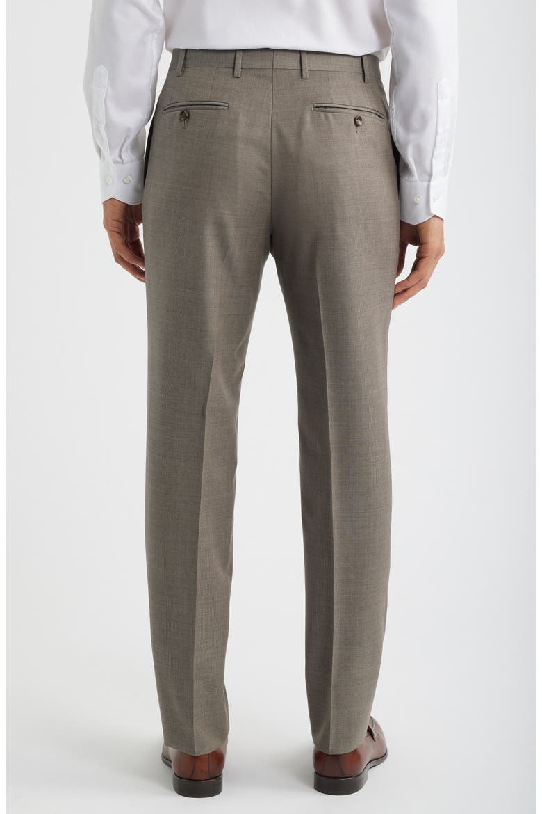 Siena Regular Fit Flat Front Solid Wool Suit Pants, Alternate, color, BEIGE
