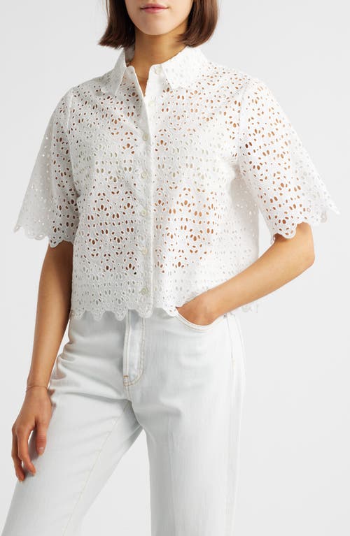 Frame The Deco Cotton Eyelet Button-up Shirt