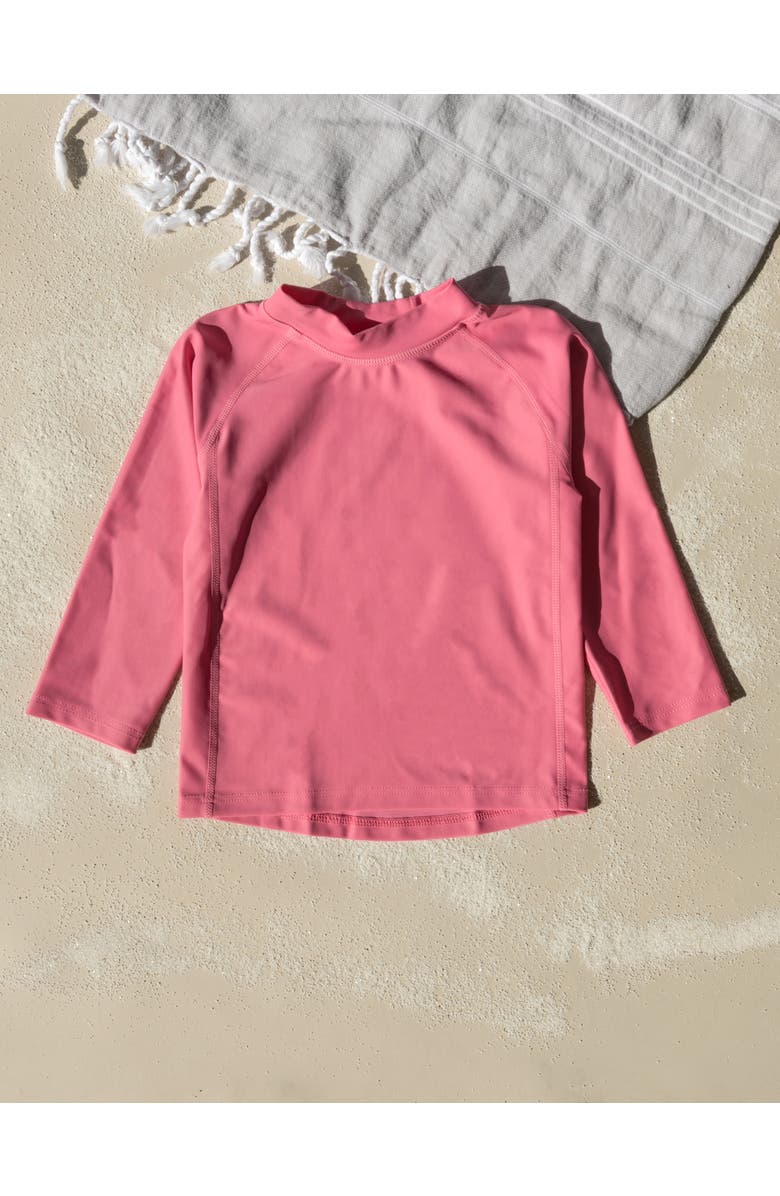 Leveret Kids Long Sleeve Rash Guard, UPF 50+ Swim Shirt, Alternate, color, Pink