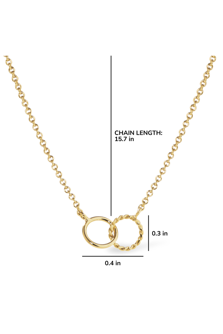 Interlocking Circles Necklace - Sam, Alternate, color, Gold