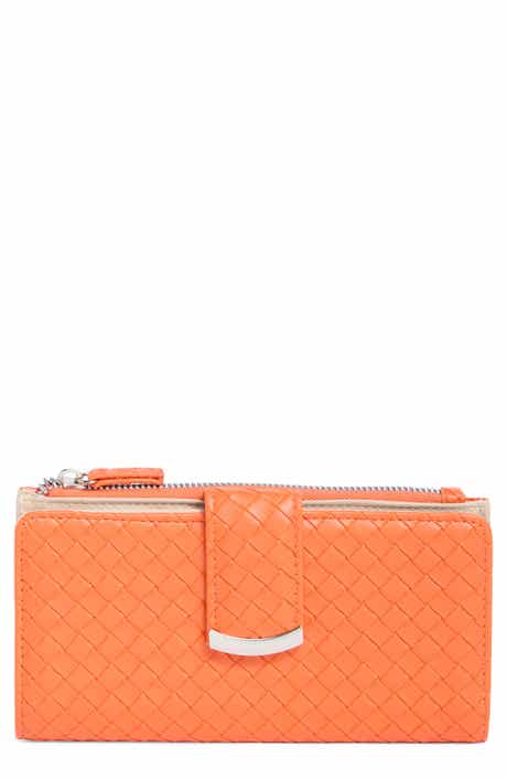 MUNDI SMALL LEATHER GOODS Lottie Woven Faux Leather Clutch