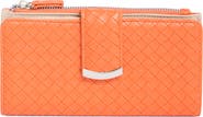 MUNDI SMALL LEATHER GOODS Lottie Woven Faux Leather Clutch