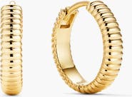 MEJURI Modern Textured Hoop Earrings
