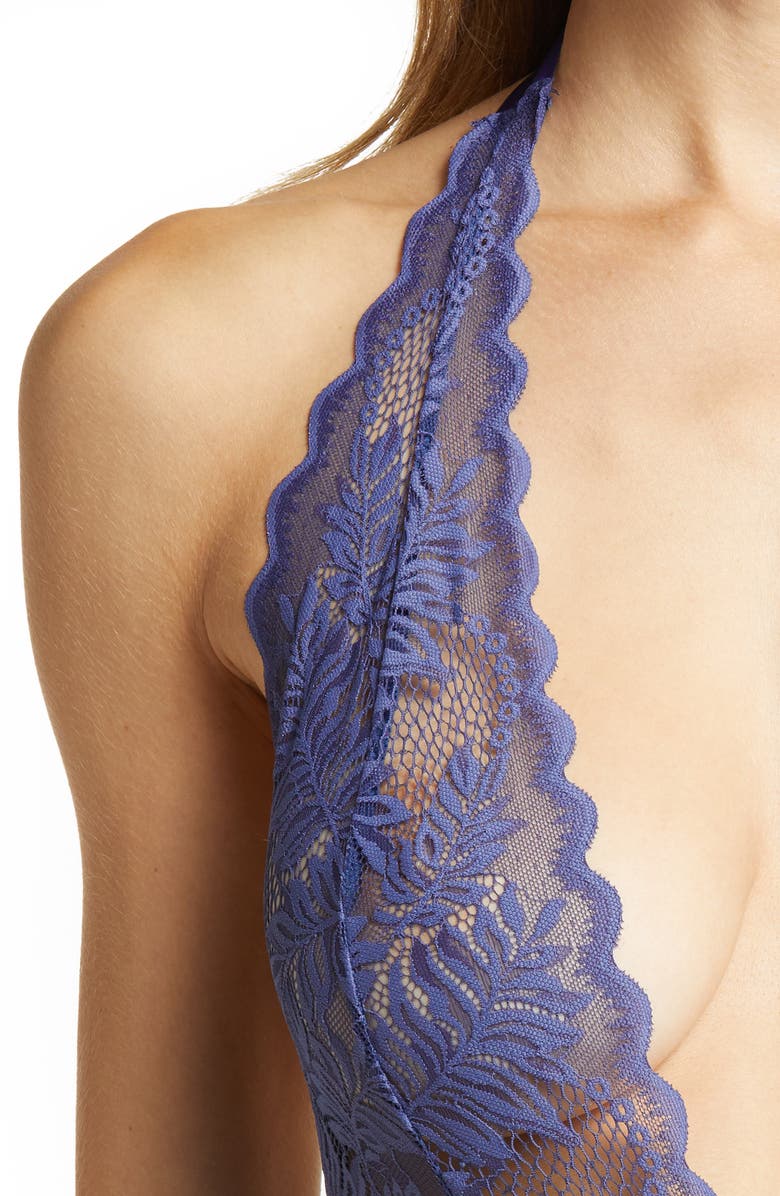 KILO BRAVA Stretch Lace Halter Bodysuit, Alternate, color, 