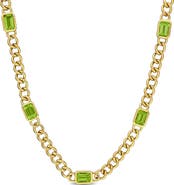 Julianna B. Birthstone Curb Link Station Necklace 14k