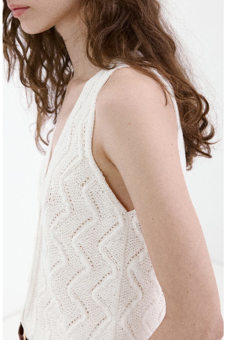 Open Stitch Sweater Vest, Alternate, color, OFF WHITE
