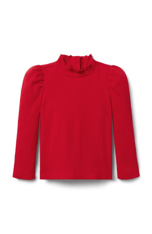 Janie And Jack Kids'  Ribbed Turtleneck In Red