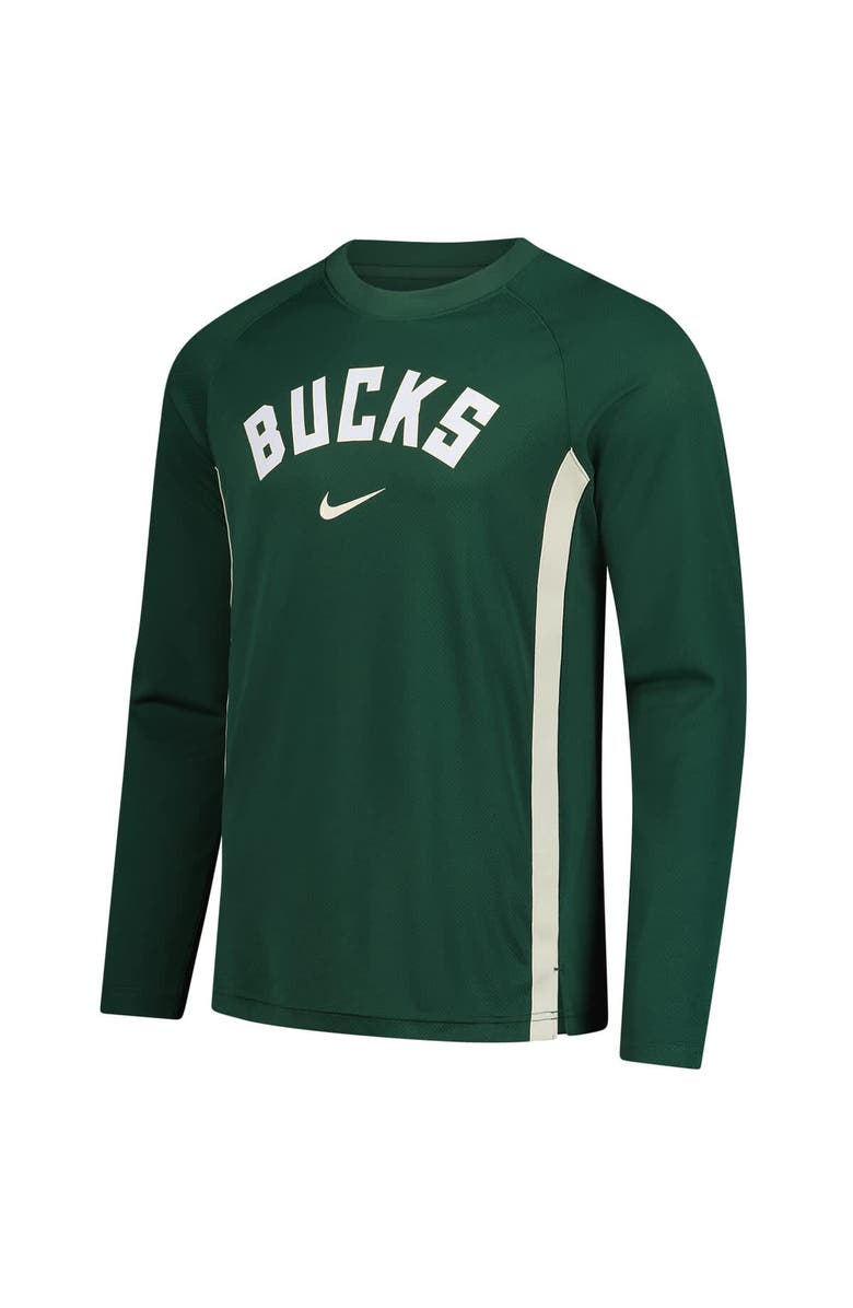 Nike Men's Nike Hunter Green Milwaukee Bucks 2025/26 Authentic Pre-Game Legend Dri-FIT Long Sleeve Shooting Shirt, Alternate, color, Hunter Green