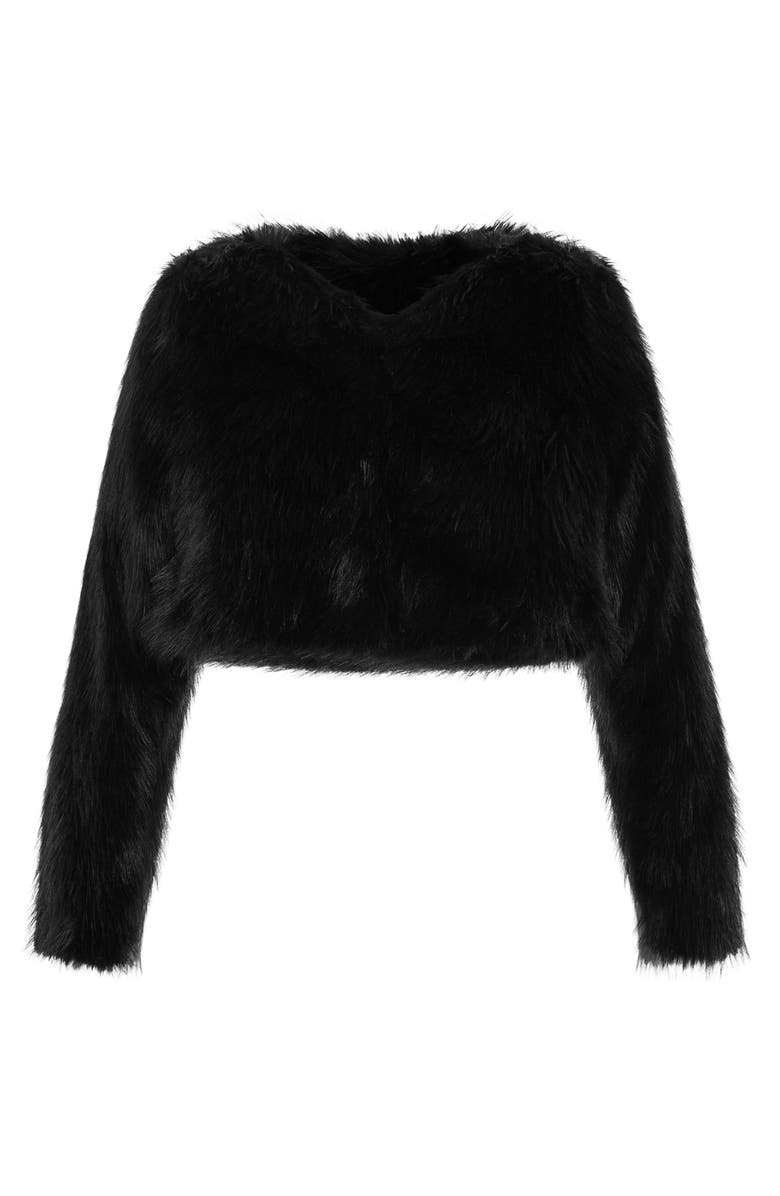 City Chic Angelica Faux Fur Crop Jacket, Alternate, color,