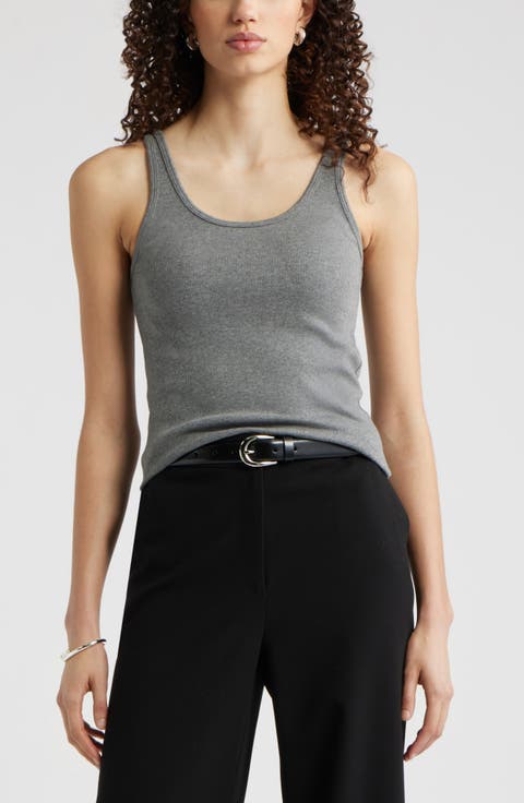 Rib Scoop Neck Cotton Tank