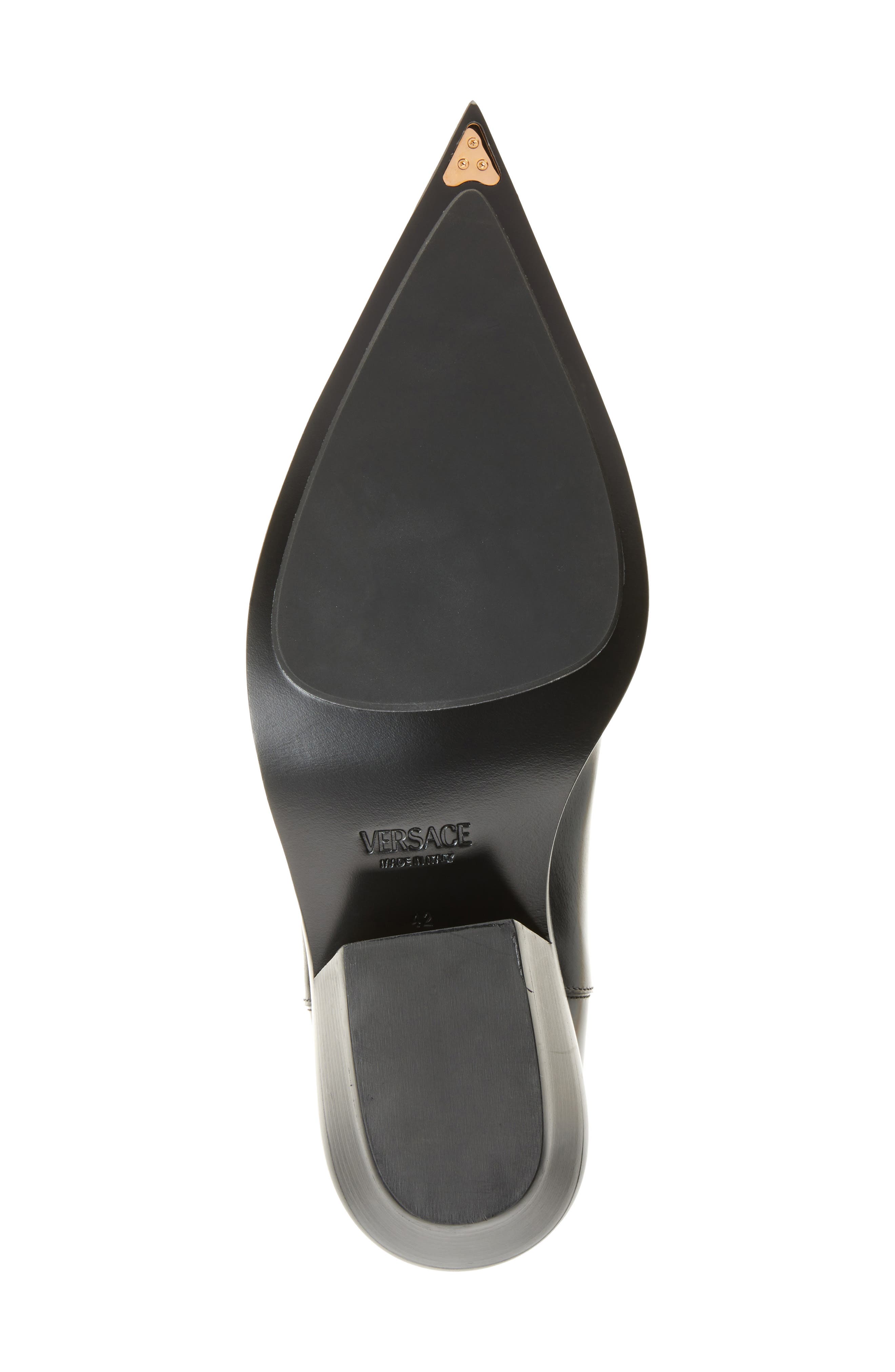 Versace Arrow Pointed Toe Boot, Alternate, color, 