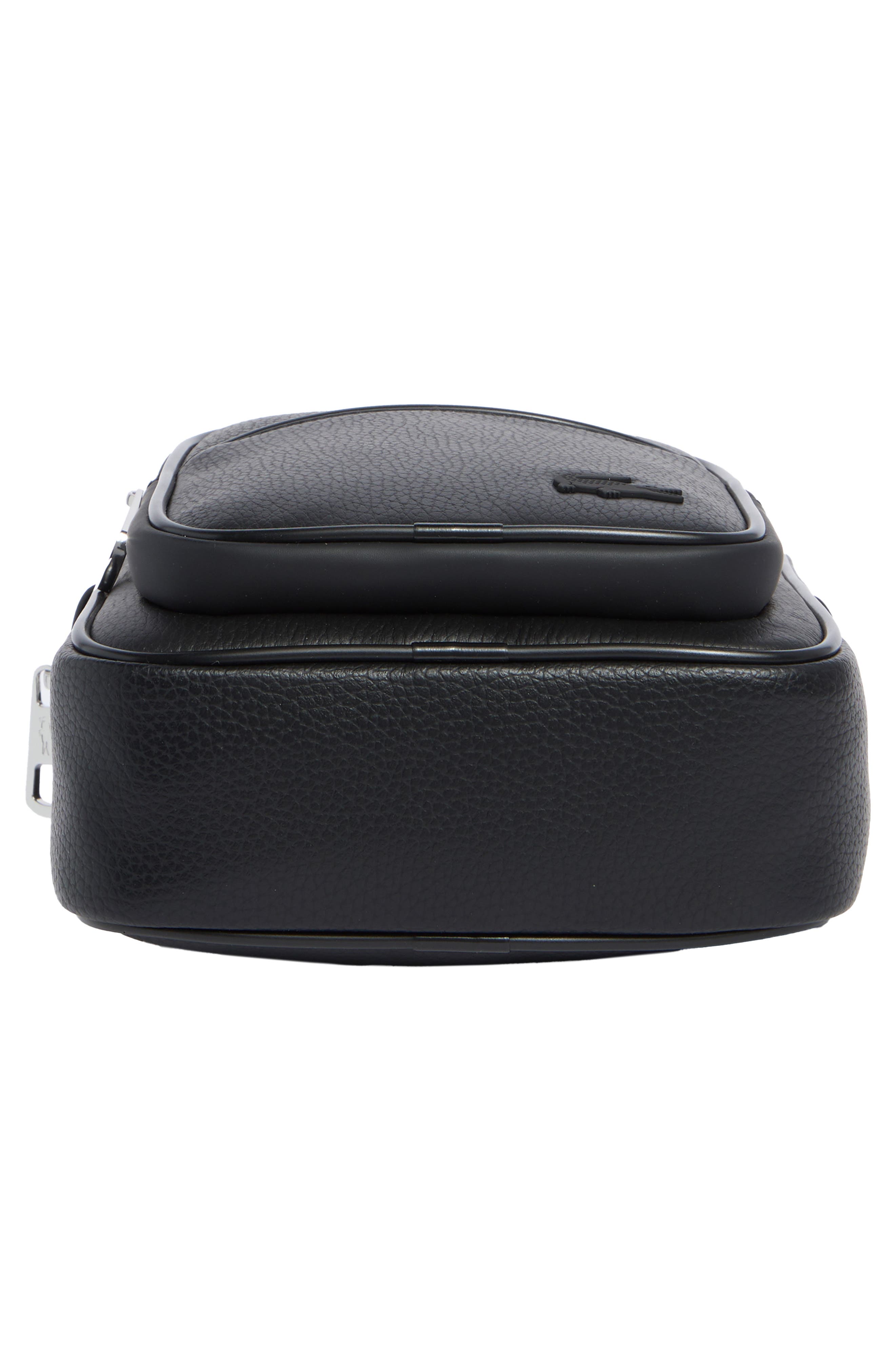 Angy Pebble Leather Crossbody Bag, Alternate, color, BLACK
