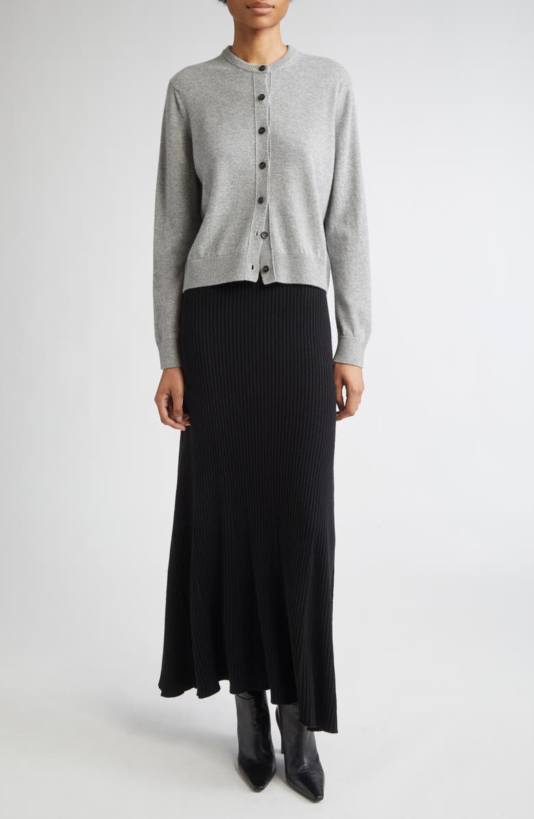 Johnstons of Elgin Classic Cashmere Crewneck Cardigan, Alternate, color, Light Grey