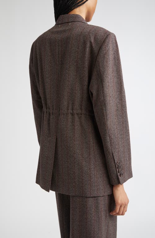 Golden Goose Journey Double Breasted Pinstripe Virgin Wool Blazer In Brown