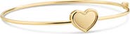 DEVATA Sweet Heart Bangle Bracelet in 14K Gold, 13mm