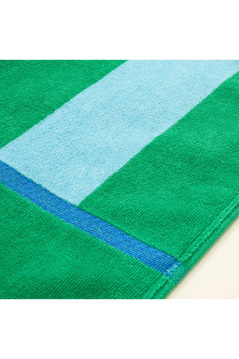 Tabea Bonita Jacquard %100 Cotton Velvet Beach Resort Style, Alternate, color, Green- Blue