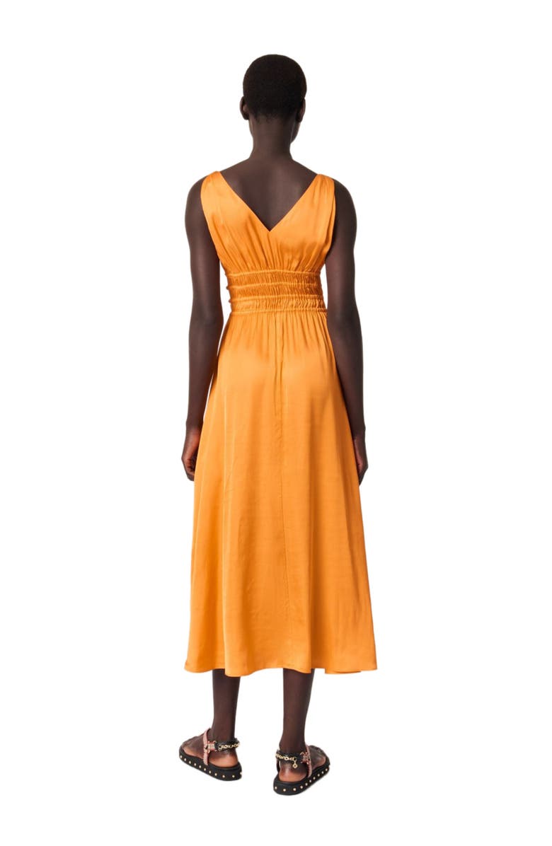 maje Satin-look maxi dress, Alternate, color, Orange