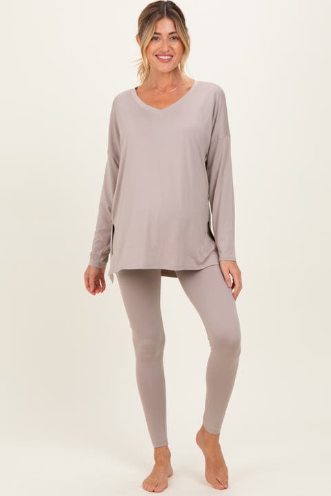Brushed Knit Oversized Top and Legging Set