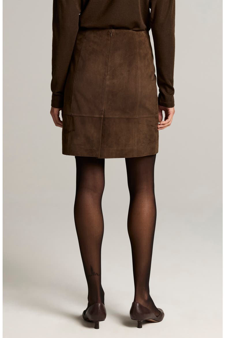 Leather Knee Length Skirt, Alternate, color, PINEWOOD