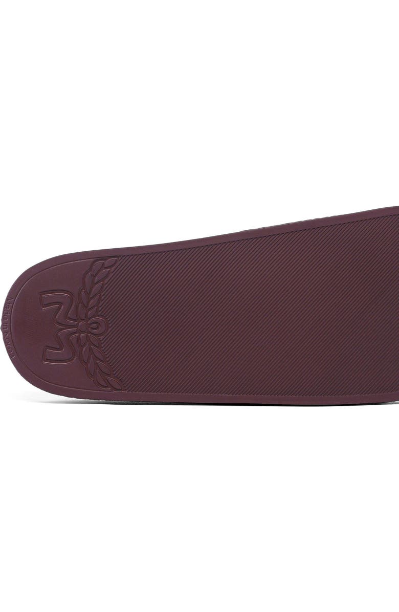 MCM Women's Monogram Print Rubber Slides, Alternate, color, Cinnamon