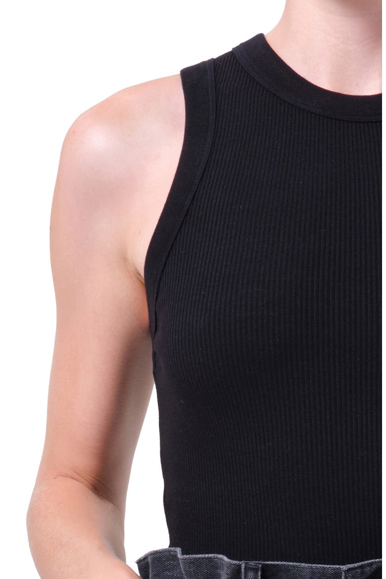 Leigh Rib Racerback Tank, Alternate, color, BLACK