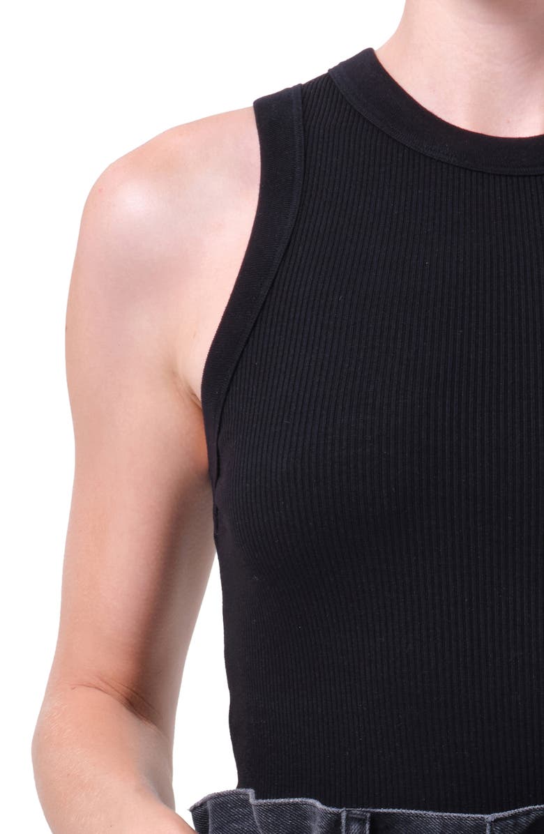 AGOLDE Leigh Rib Racerback Tank, Alternate, color, Black