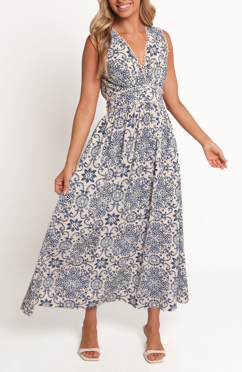 Petal & Pup Elysia Azalea Sleeveless Midi Dress, Main, color, Azalea Mosaic