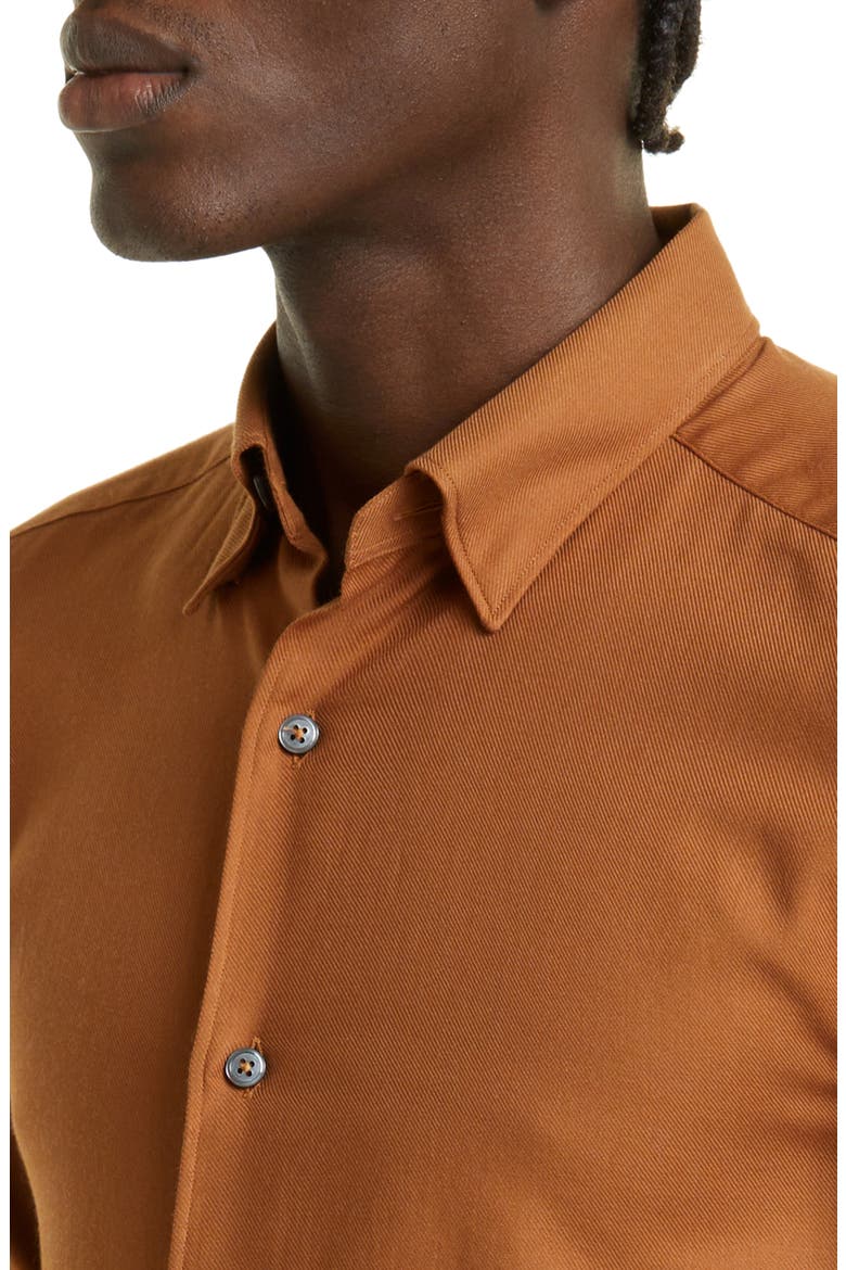 Cotton & Cashmere Button-Up Shirt, Alternate, color, VICUNA
