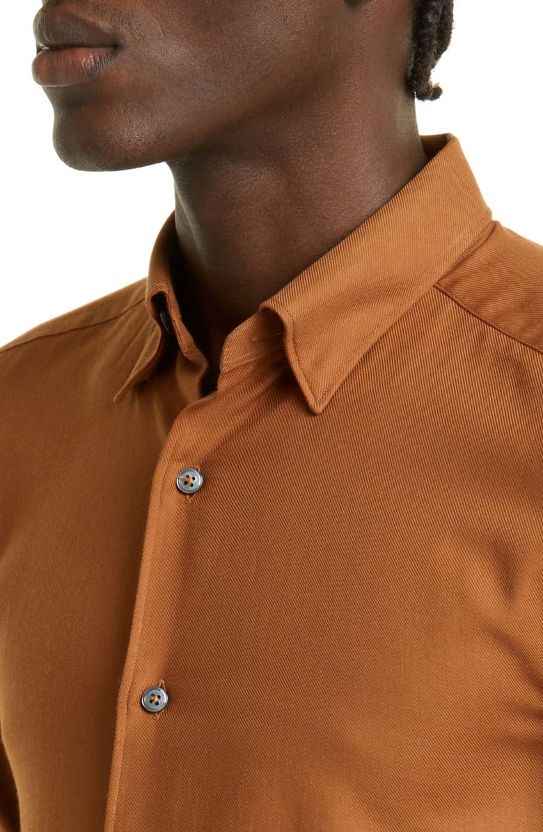ZEGNA Cotton & Cashmere Button-Up Shirt, Alternate, color, 