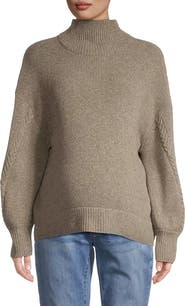 Emilia George Crystal Mock Neck Sweater
