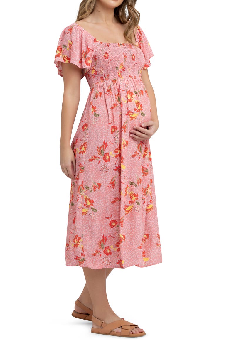 Ripe Maternity Libby Floral Print Smocked Maternity Dress, Alternate, color, 