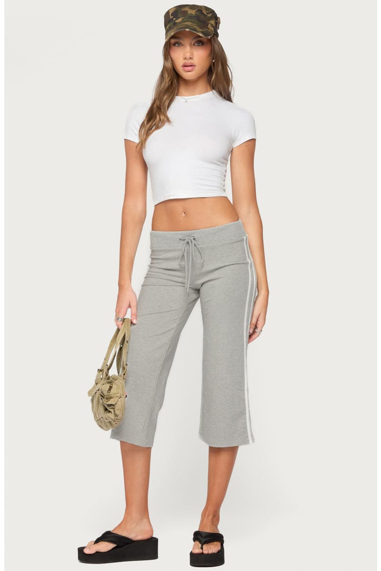 Zanele Side Stripe Capri Sweatpants, Alternate, color, GRAY-MELANGE