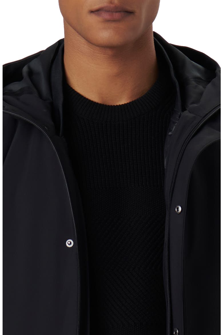 Full Zip Hooded Bomber Jacket, Alternate, color, CAVIAR