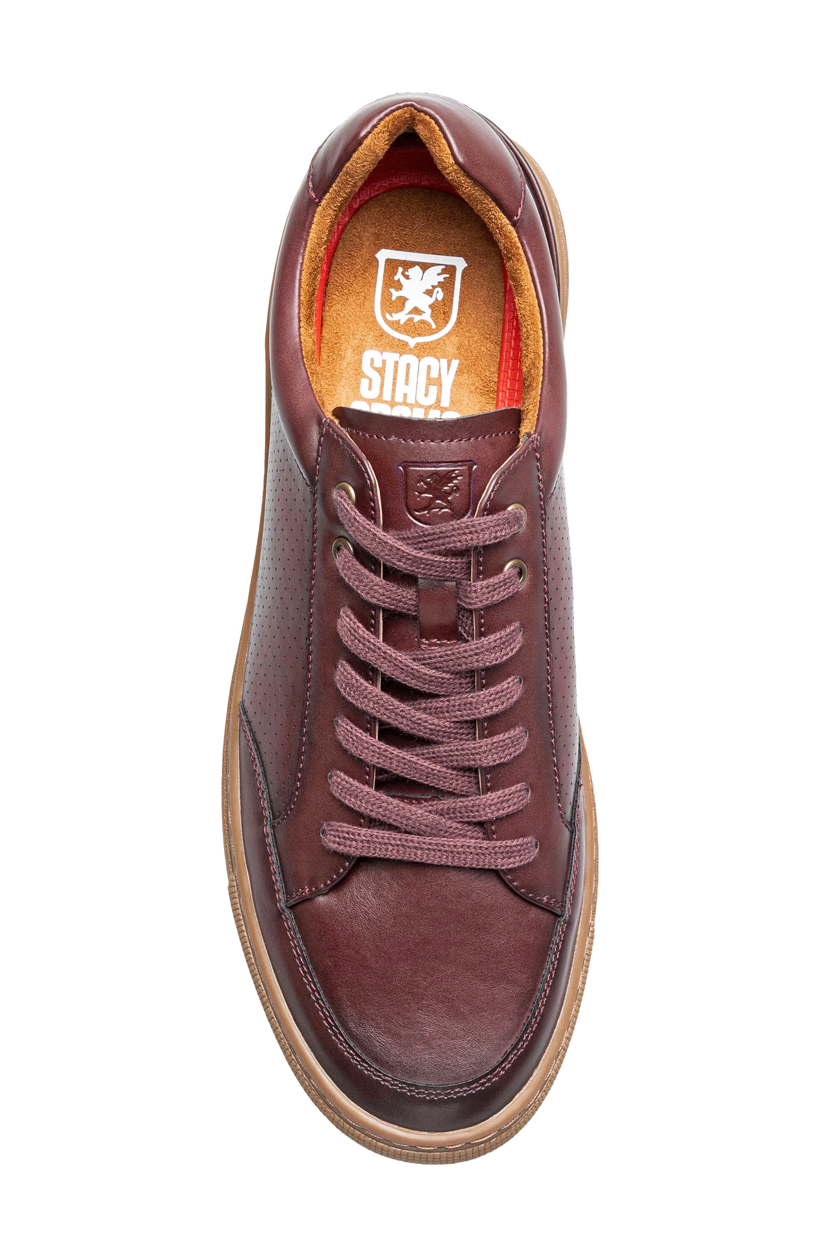 Dorian Faux Leather Sneaker, Alternate, color, BORDEAUX